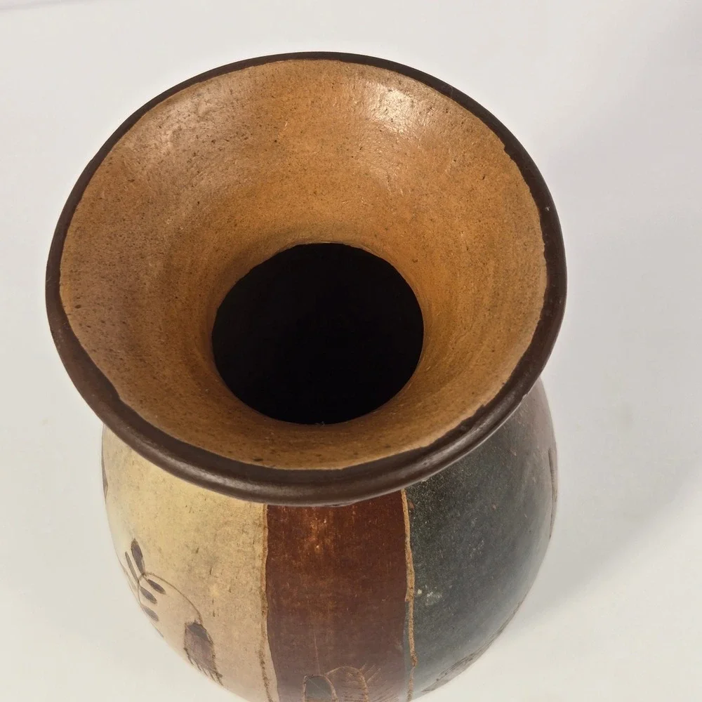 Handmade Peruvian Ceramic - Hand-Painted Pre-Columbian Nazca  Inca Style Pottery